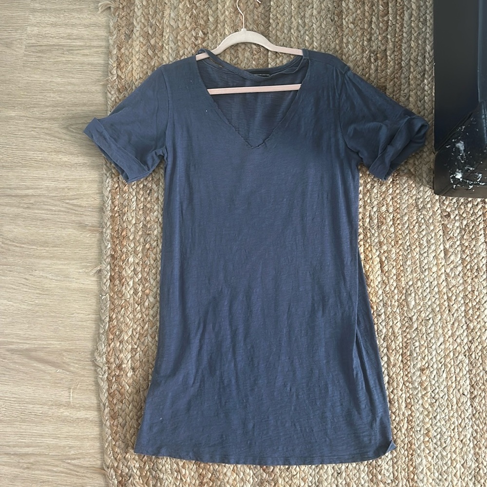 Navy blue cotton t shirt dress